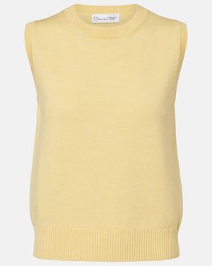 Oscar de la Renta Virgin Wool Jumper Vest - Yellow
