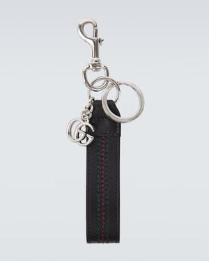 Gucci Double G Leather Keychain - White