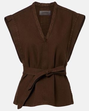 Lemaire Belted Cotton Twill Top - Brown