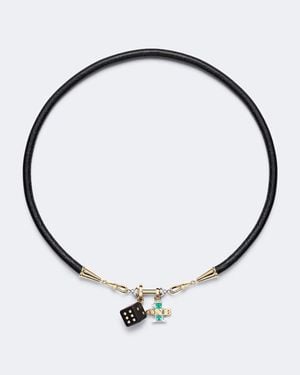 Marie Lichtenberg Halskette Dado & One Aus 18Kt Gelb- Und Weissgold Mit Diamanten Und Smaragden - Mettallic