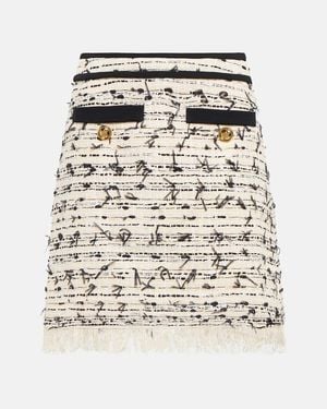 Giambattista Valli Fringed Tweed Miniskirt - Natural