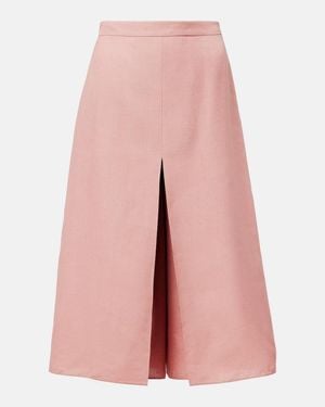 Valentino High-Rise Wide-Leg Skort - Pink