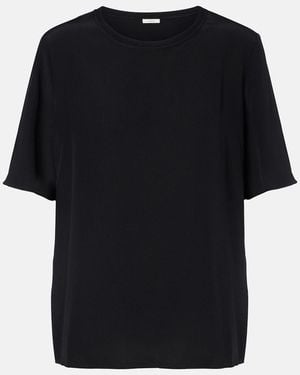 JOSEPH Rubin Silk Crepe De Soie T-Shirt - Black