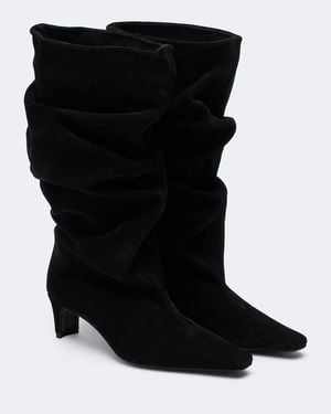 STAUD Wally Suede Mid-Calf Boots - Black