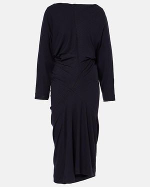 Dries Van Noten Draped Jersey Midi Dress - Blue