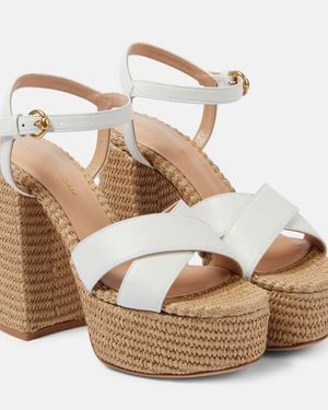 Gianvito Rossi Leather Platform Sandals - Metallic