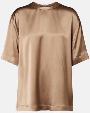 TOTEME Satin T-Shirt - Natural