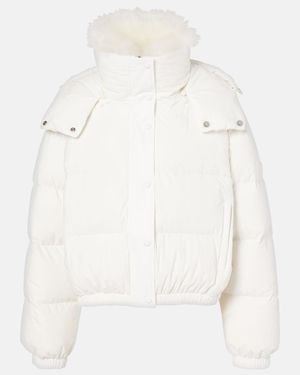 Yves Salomon Doudoune 58Cm Shearling-Trimmed Ski Jacket - White