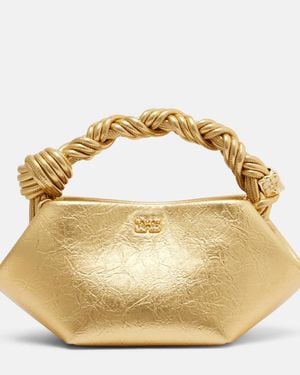 Ganni Bou Mini Top-Handle Bag - Metallic