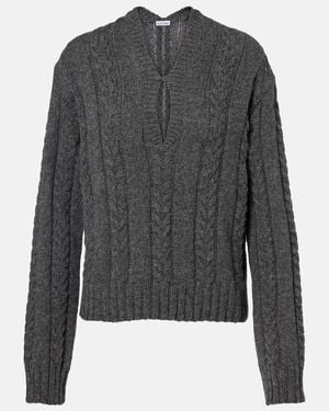 Loewe Pullover Aus Woll-Mouline - Grau