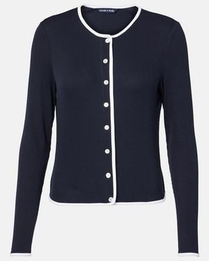 Veronica Beard Cardigan Wilmer Aus Einem Baumwollgemisch - Blau