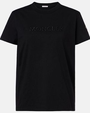 Moncler Logo Cotton Jersey T-Shirt - Black