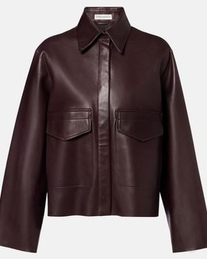 Nour Hammour Darcy Leather Jacket - Brown