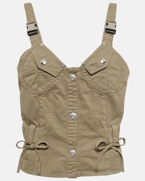 Coperni Utility Bustier Cotton Top - Gray