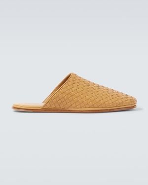 Bottega Veneta Sunday Intrecciato Leather Mules - Natural