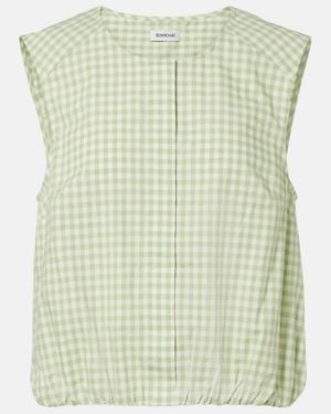 Jonathan Simkhai Gingham Cotton-Blend Top - Green