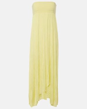 Alaïa Pleated Bustier Dress - Yellow