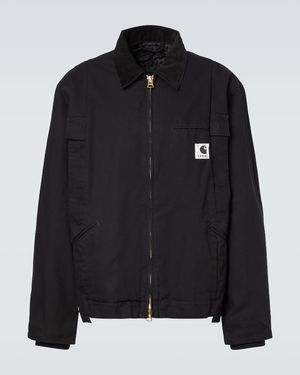 Sacai X Carhartt Corduroy-Trimmed Canvas Jacket - Black