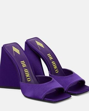 The Attico Devon Satin Mules - Purple