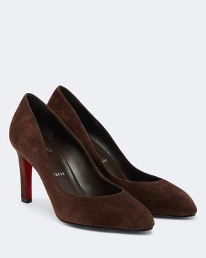 Christian Louboutin Fannylove Suede Court Shoes - Brown