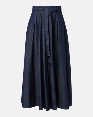 Max Mara Maxirock Amanda Aus Chambray - Blau