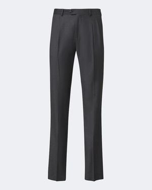 Rubinacci Virgin Wool Straight Trousers - Grey