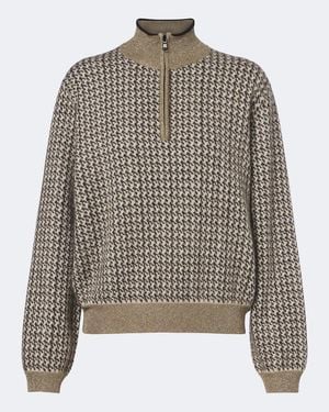 Brunello Cucinelli Jersey De Lame En Mezcla De Mohair, Lana, Cachemir Y Seda - Gris