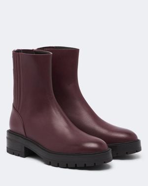 Aquazzura Saint Honore Leather Ankle Boots - Purple