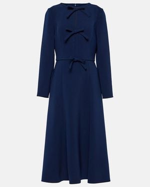 Carolina Herrera Bow-Detail Midi Dress - Blue