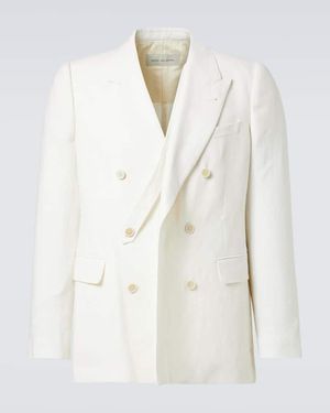 Dries Van Noten Linen, Wool, Silk, And Cashmere Blazer - White
