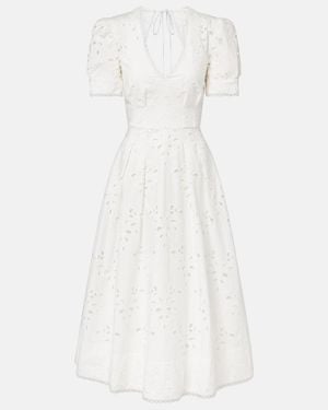 Rebecca Vallance Artesan Broderie Anglaise Midi Dress - White