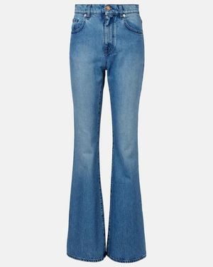 Gabriela Hearst Jeans Bootcut Willa De Tiro Alto - Azul