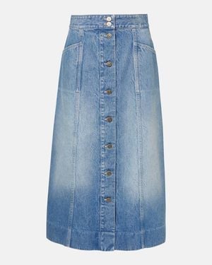 Valentino Denim Midi Skirt - Blue