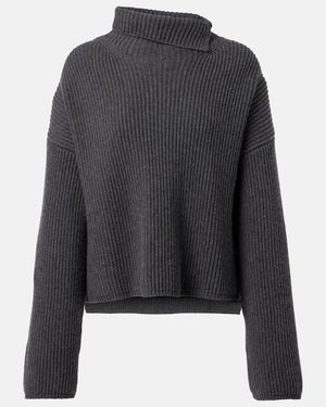 JOSEPH Ribbed-Knit Wool-Blend Turtleneck Sweater - Black