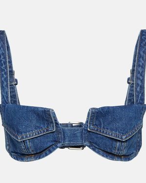 Dion Lee Pocket Denim Bra Top - Blue