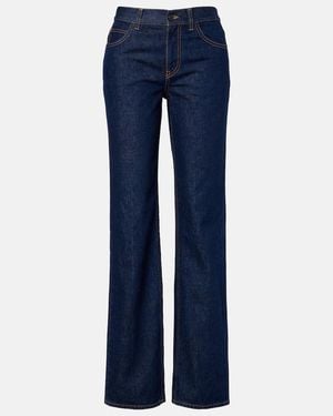 The Row Carlyl Mid-Rise Straight Jeans - Blue