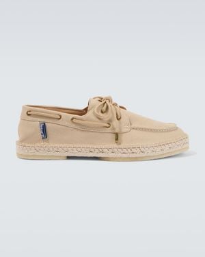 Vilebrequin Suede-Trimmed Canvas Espadrilles - White