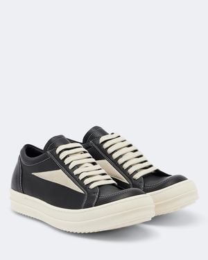 Rick Owens Vintage Sneaks Leather Trainers - Black