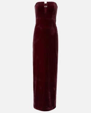 Roland Mouret Embellished Velvet Bustier Gown - Purple