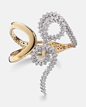 YEPREM Pulsera Golden Strada De Oro Amarillo Y Blanco De 18 Ct Con Diamantes