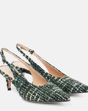 Gianvito Rossi 55 Boucle Slingback Court Shoes - Green