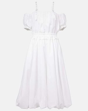 Noir Kei Ninomiya Off-Shoulder Cotton Poplin Midi Dress - White