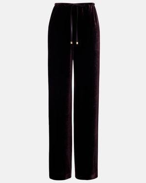 Agnona Weite Hose Aus Samt - Schwarz