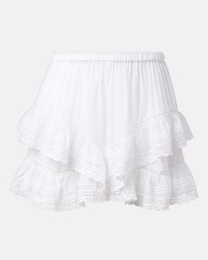 Isabel Marant Geana Ruffled Cotton Shorts - White