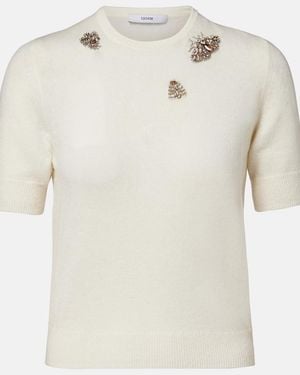 Erdem Embellished Top - Natural