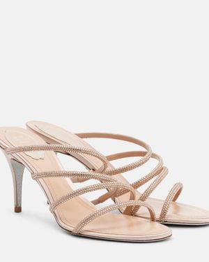 Rene Caovilla Crystal-Embellished Sandals - Pink