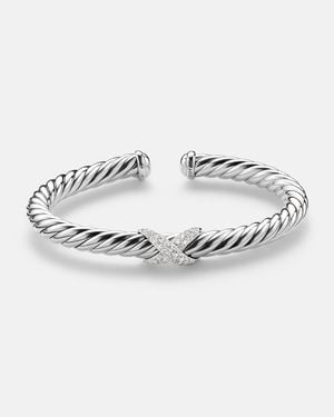 David Yurman Armreif Cable Flex Aus Sterlingsilber Mit Diamanten - Mettallic