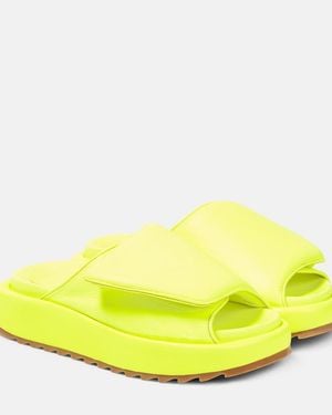 Gia Borghini Gia 1 Leather Slides - Yellow