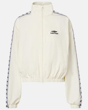 Balenciaga 3B Sports Icon Cotton-Blend Track Jacket - White