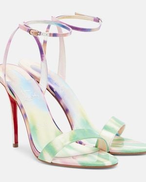 Christian Louboutin Miss Z Tie Dye Patent Leather Sandals - White